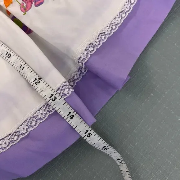 Vintage Purple Pinafore Embroidered Elephant Dress Baby Girl - Picture 9 of 10